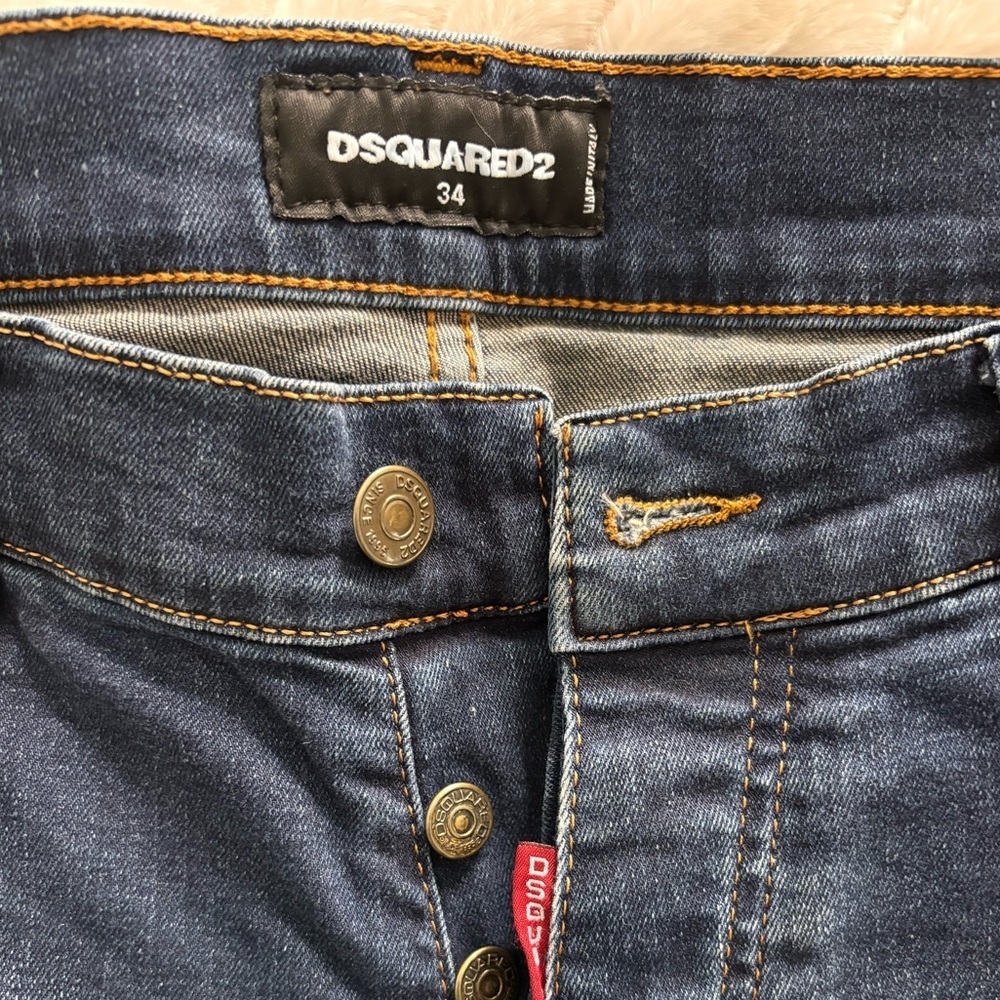 DSQUARED2 Dark Blue Slim Men's Denim Slight Distressing Sz 34 - Picture 2 of 11